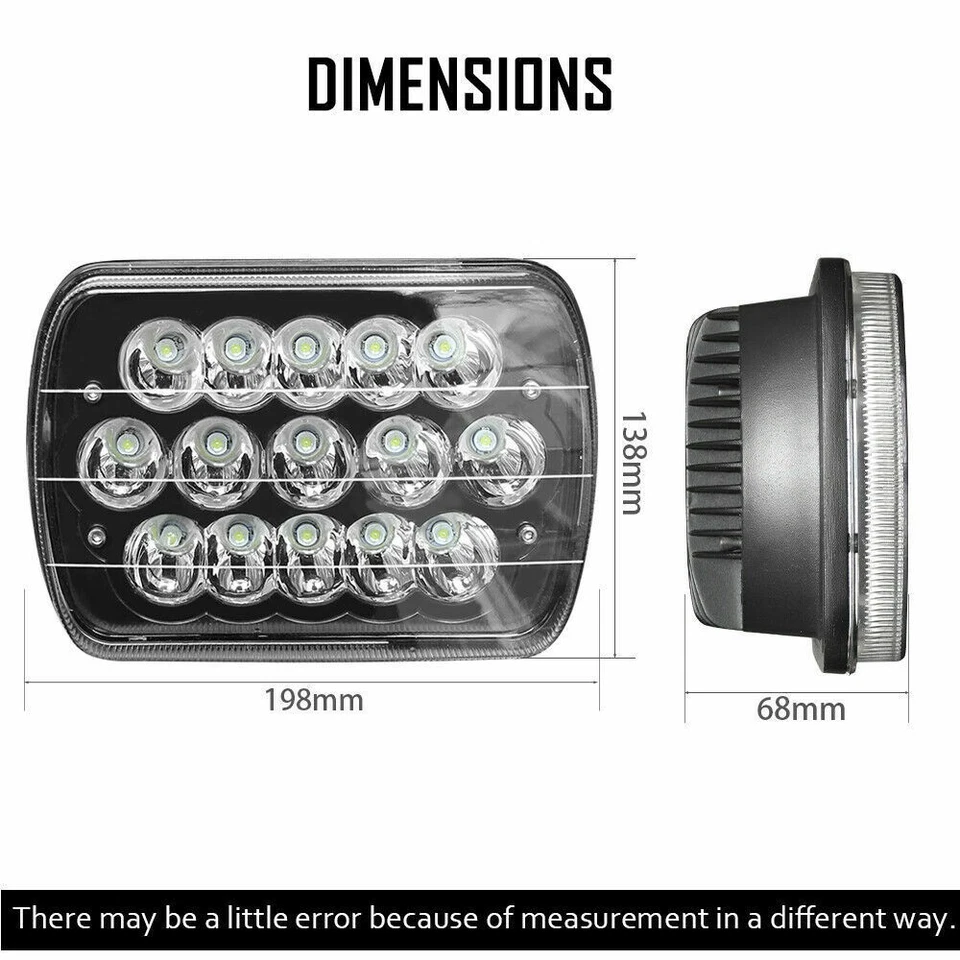 Faros LED 7x6" aptos para Ford F-59 comercial despojado 2011-2017 2018 2020 2021 Foto 2 de 4