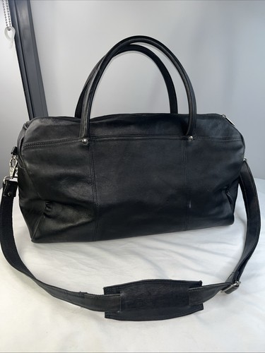 David King Boston schwarz Leder Reißverschluss Reisetasche Herren Tasche Größe XL