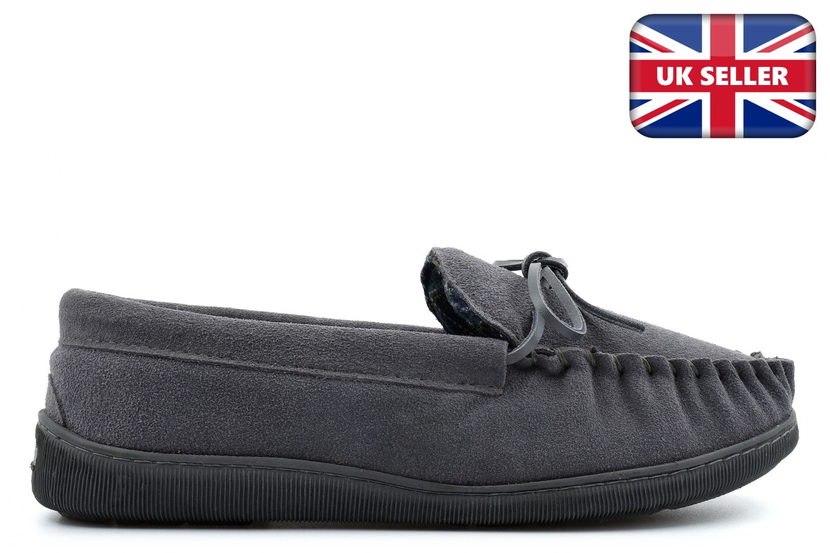 SAOLA Mocassino uomo vera pelle scamosciata mocassini vera pelle suola gomma grigio