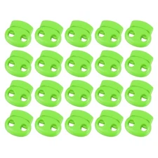 Plastic Spring Cord Locks, 20Pcs Shoe Lace Tie Lock (Green)