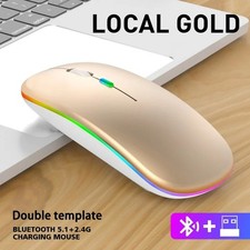 2.4GHz Wireless Optical Mouse USB Rechargeable RGB Cordless Mice For PC Laptop