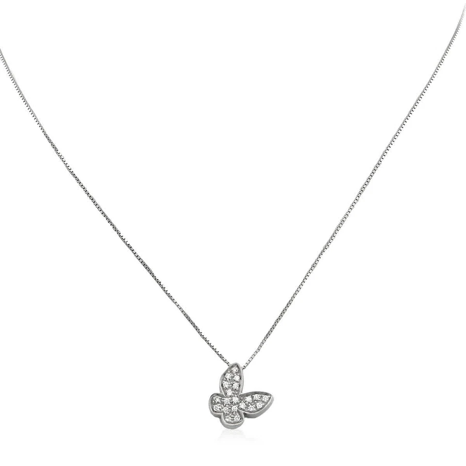 Collar de diamantes mariposa Salvini I Segni de oro blanco de 0,14 quilates