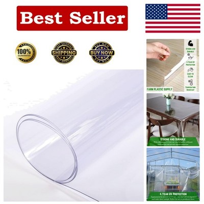 Durable 15 Mil Clear Vinyl Plastic Sheeting - 4'6'' x 20' for Multi-Purpose Use