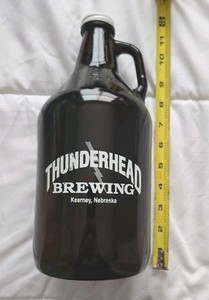 Thunderhead Brewing Beer Growler Kearney, Nebraska 64 FL OZ