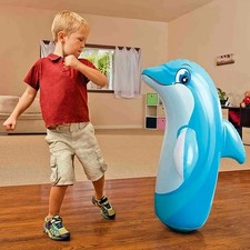INTEX Wet Set 3D Bop Bag Pink Dolphin Inflatable Blow-Up Punching Bag Kids Toy