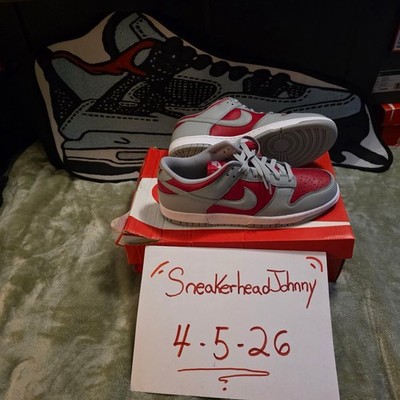 Nike Dunk Low Colorblock Sneakers Red/Gray/White Men's Athletic Walking Shoes