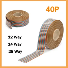40 Pin 12 16 28 Way DuPont Cables Multi Coloured Flat Ribbon Cable Wire 28AWG