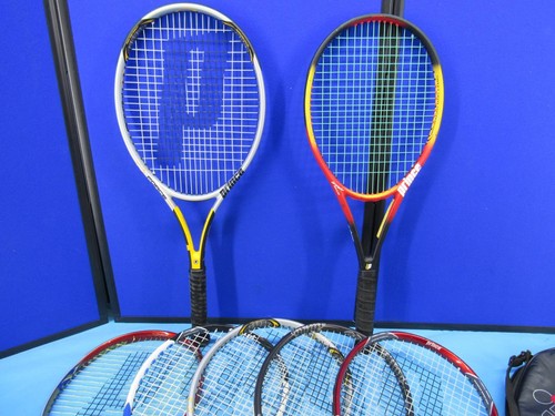 PRINCE TENNIS RACKETS LOT OF 7 VARIOUS MODEL AND SIZES USED WITH COVER - Picture 2 of 8