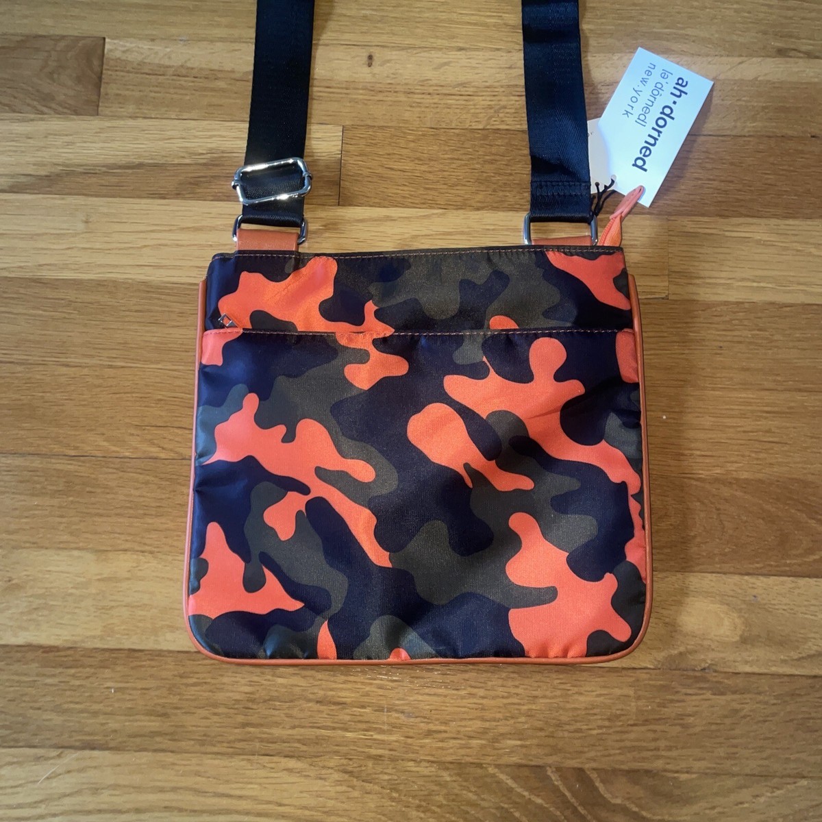 Ah-adorned Black Olive Orange Camo Cross Body Bag NWT RARE  Ah-adorned Black and Orange Camo Star Zippered Pouch (8”x11”) NEW with tags main image 2