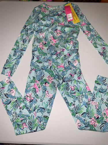 Lilly Pulitzer NWT Girls Sammy PJ Pants & Top Barking Up The Palm Tree Size 2,14 - Picture 3 of 12