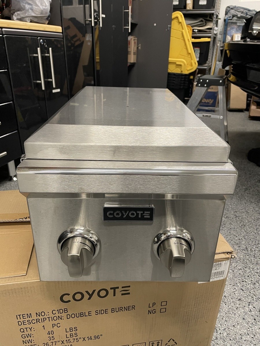 Coyote Stainless Steel Built-In Double Side Burner, Propane
