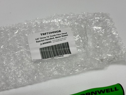 NEW Cornwell USA TRF72HNGB 1/4” Drive 72 Tooth Flex Head Ratchet Neon Green Soft - Picture 5 of 9