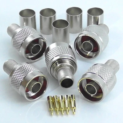 5pcs N Type Crimp Plug for RG213, LMR400, RG8, Westflex 103