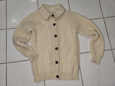  Clew Bay Irish Wool Cardigan Sweater* szSm(See Photo Measurements)*Excellent!