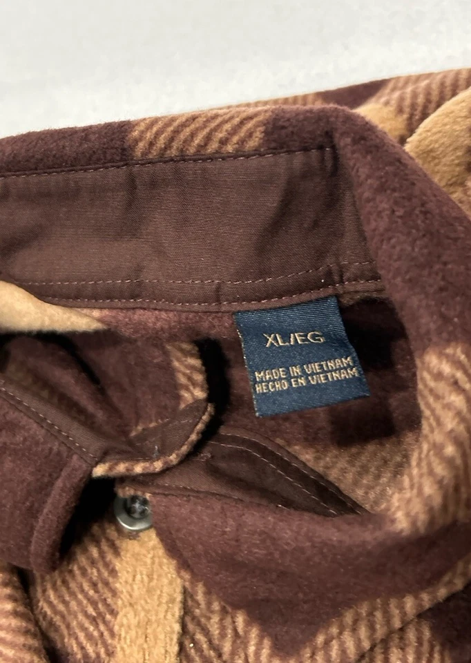 Camisa polar Freedom Foundry ligera de felpa a cuadros para hombre, marrón, talla XL Foto 3 de 4