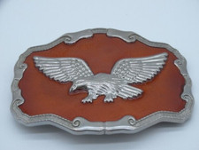 American Bald Eagle Belt Buckle Orange Metal Patriotic Western Patriotic