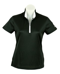 Womens Short Sleeve Black Sports Golf 