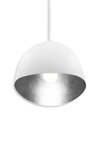 George Kovacs Eclos One Light Pendant, Textured White W/Silver Leaf - Picture 5 of 5