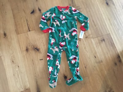 Carter s Schlafanzug Einteiler 104 Reißverschluss Antirutsch Füße Warm Weihnacht