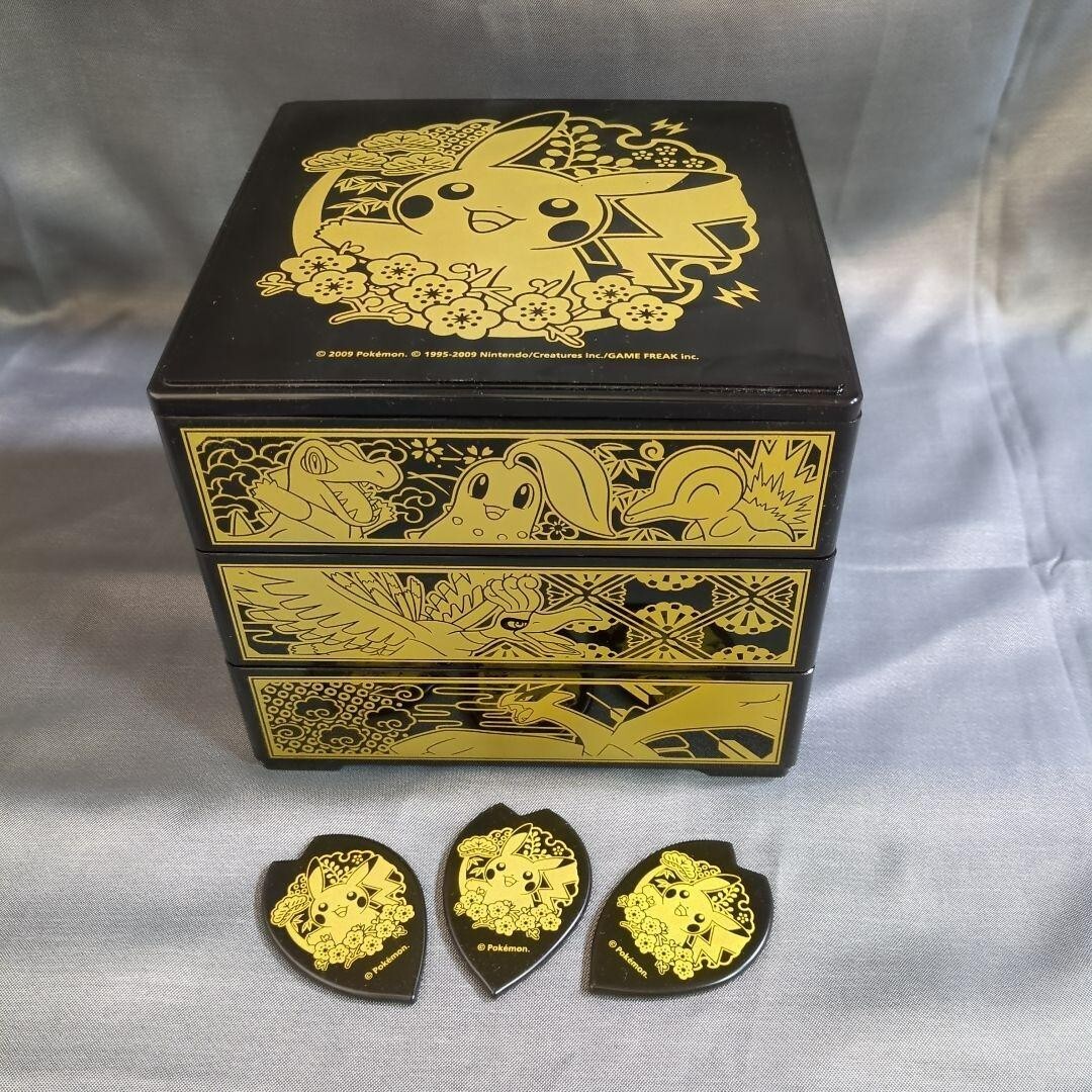 Pokemon Jubako Chopsticks Chopstick Rest Set  2009 Items Lunch Box Rare