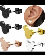 Disney Mickey Mouse Cartoon Stainless Steel Stud Earrings Jewelry