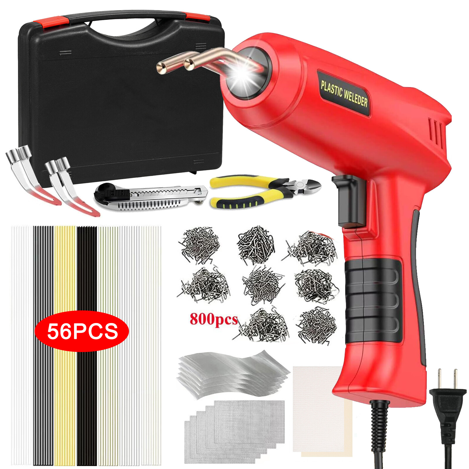 150W Hot Stapler Gun for Car Bumper Repair Fender Welder Plastic Kit with 800 Staples Y4V5 Model-image