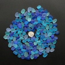 blue cobalt aqua turquoise sea beach glass 20 piece lot bulk 12-18mm jewelry use