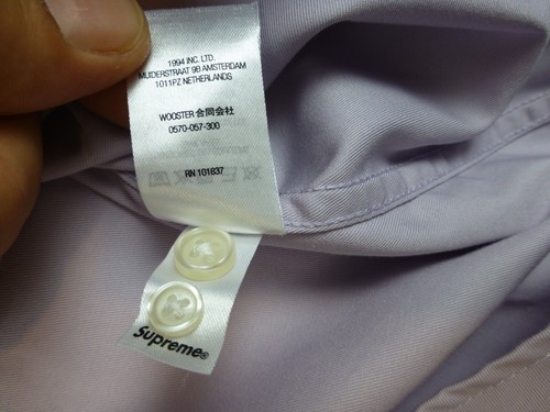 Supreme Shirt Long Sleeve Button-Up Lilac Pink Men’s Large Cotton EUC Skater Lux - Picture 6 of 10