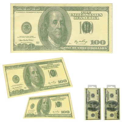 2 Pack $100 Dollar Bill Facial Tissue Napkins Benjamins Gag Gift Fake Money New (7795735128855)