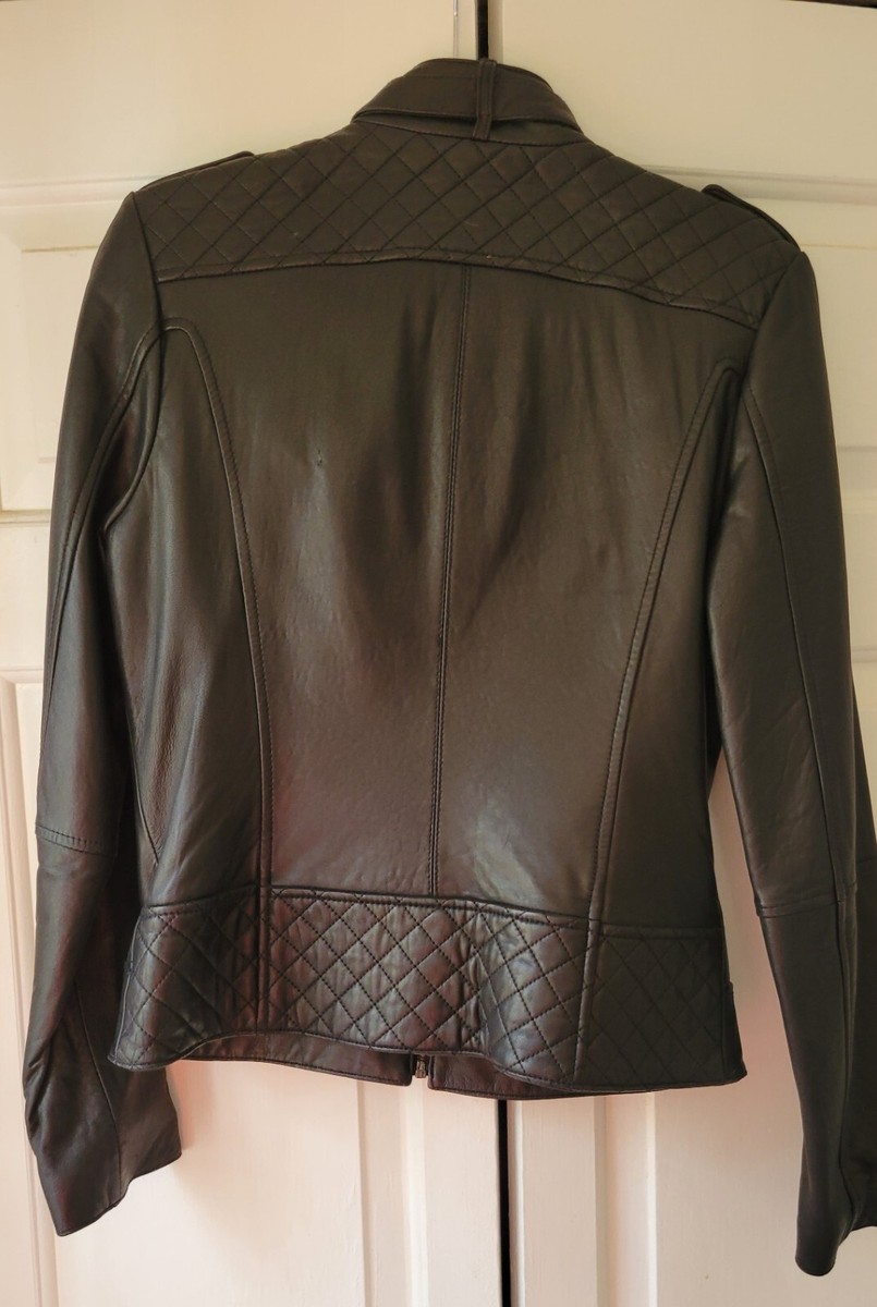 DKNY Women's Genuine Lamb Leather Jacket Beautifully Detailed