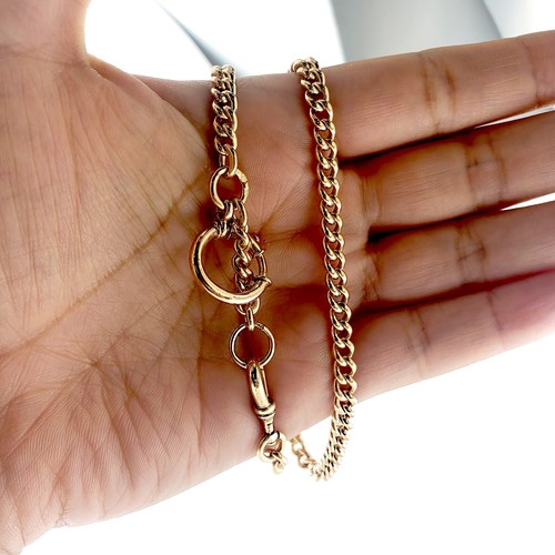 14k Rose Gold Antique Solid Curb Link 