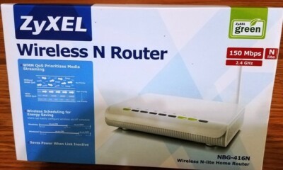 New ZyXEL NBG416n 150 Wireless N Router w/High Gain Antenna