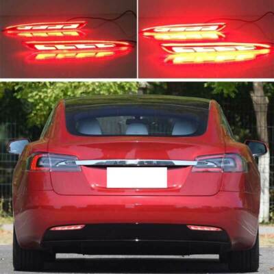 For Tesla Model 3/Y 2017-2022 LED Rear Fog Light Assembly Brake Light DRL 2PCS