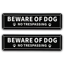 Beware of Dog No Trespassing Sign, 12x3 Inch Rust Free .040 Aluminum Metal 12 3