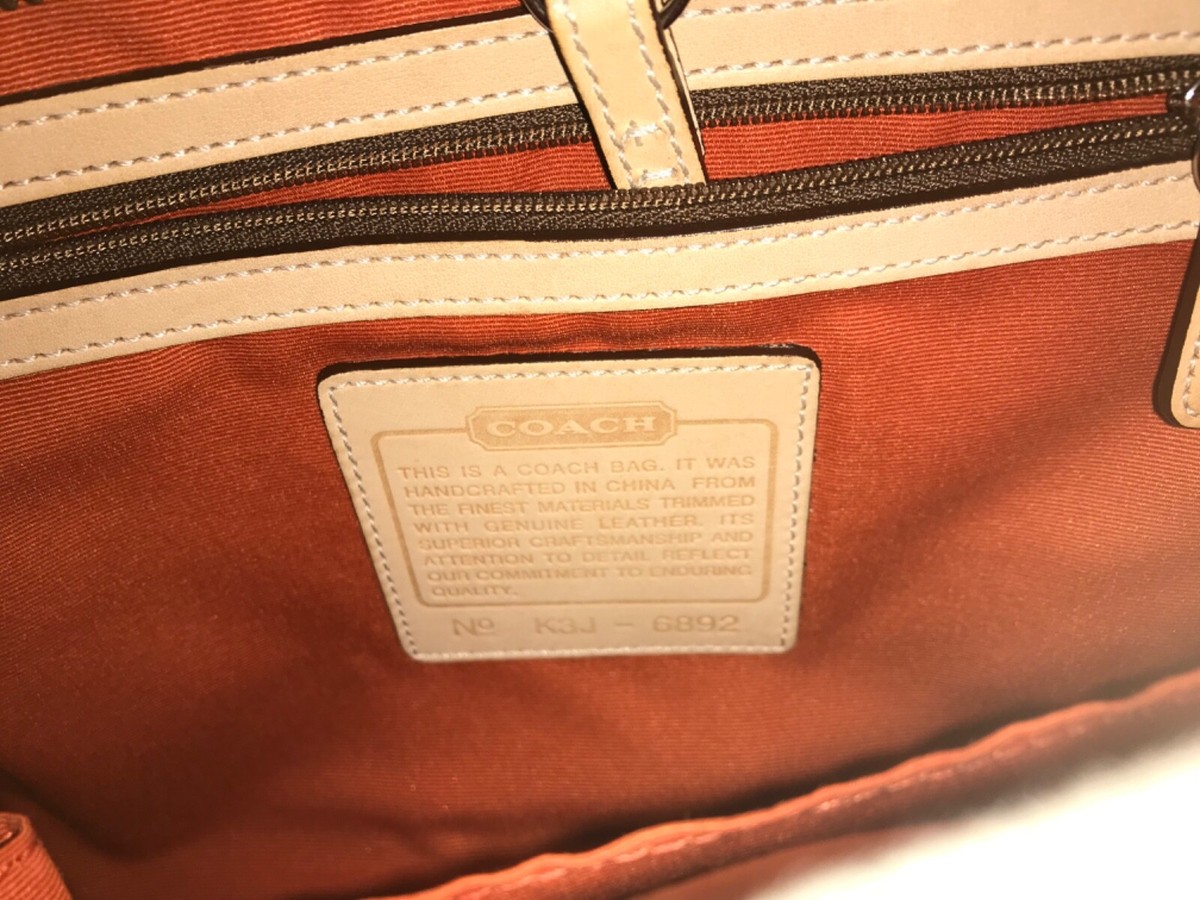 2002 Vintage Coach K3J-6892 Hampton Signature Monogram And Leather