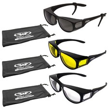 3 Escort Safety Glasses Fits Over Most Prescription Eyewear EAR LOCKS  Pouch