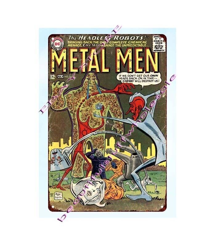 home bar wall decor 1965 comic Metal Man metal tin sign