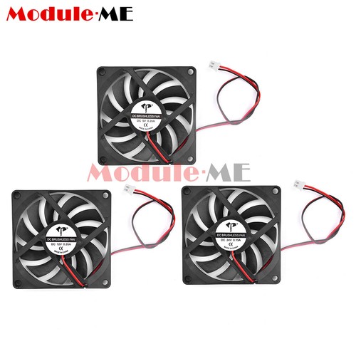 8010/8015/8020/8025 DC5/12/24V 2Wires 8CM Cooling Fan USB Computer Case Cooler - Picture 4 of 24