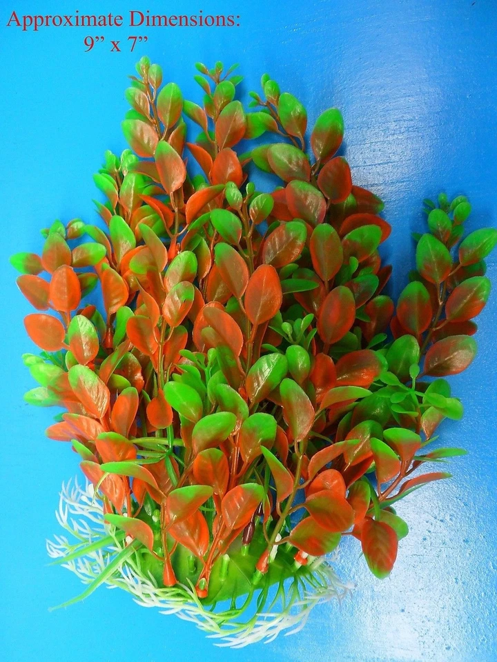 ATLANTIS AQUARIUM PLASTIC PLANT W HEAVY BASE 97201 9" H x 7" AQUARIUM DECORATION