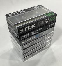 NEW/SEALED Maxell C90 Maxell UD90 TDK SA90 Blank Audio Cassettes Lot of 7 NOS