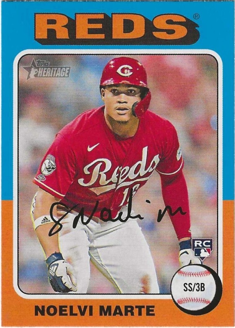2024 Topps Heritage Baseball - #301 - NOELVI MARTE - Cincinnati Reds - ROOKIE