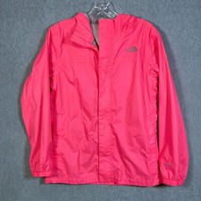 NORTH FACE Hyvent Windbreaker Girls XL/18 Bright Pink Hooded Full Zip - NOTE