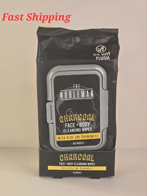 The Nobleman Charcoal Face + Body Cleansing Wipes, 60 Wipes 