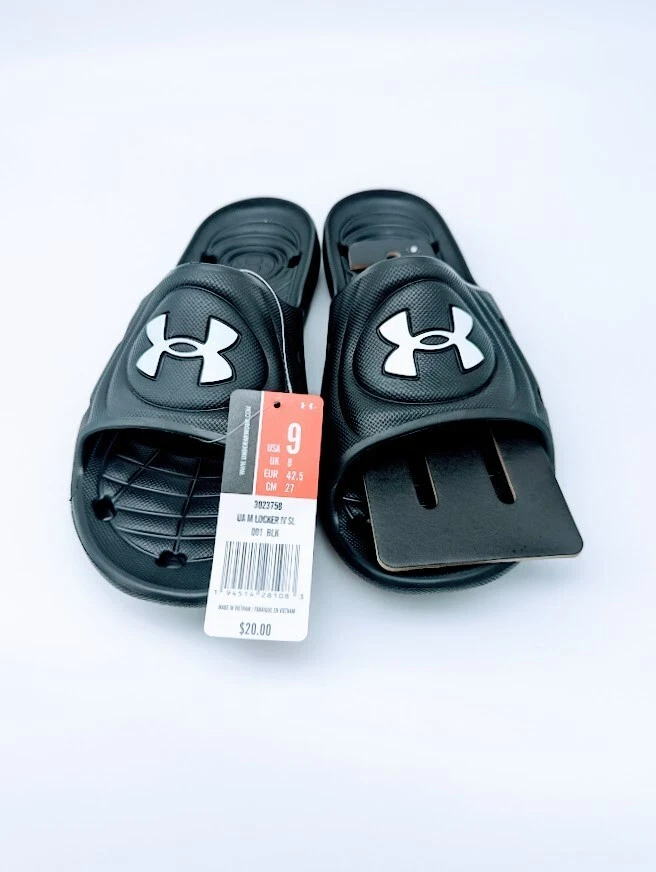 Under Armour Men's Locker Iv Slide Sandal, Black (001)/Black, Size