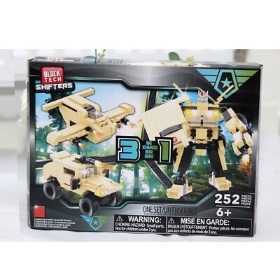 3 in 1 Block Tech Schieber Bausteine Kinder Spielzeug Mädchen Jungen Geschenk 3+