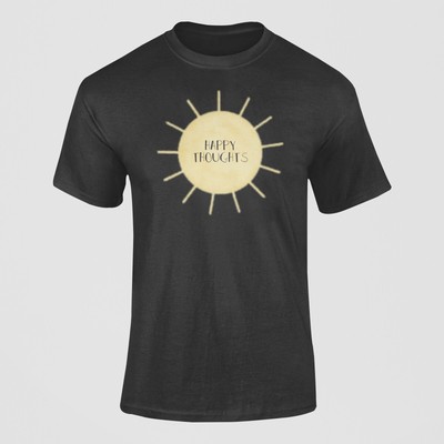 Happy Thoughts Sun Motivational Good Feelings Happiness Unisex Jersey Tee