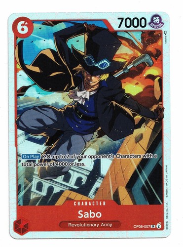 サボ様オーダー One Piece Card Game TCG Sabo OP05-007 SR Holo Japanese 1ds | eBay