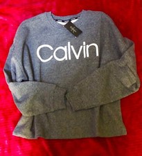 Calvin Klein Woman  s Semi-Cropped Drop Shoulder Fleece Lined Sweatshirt Size XXL