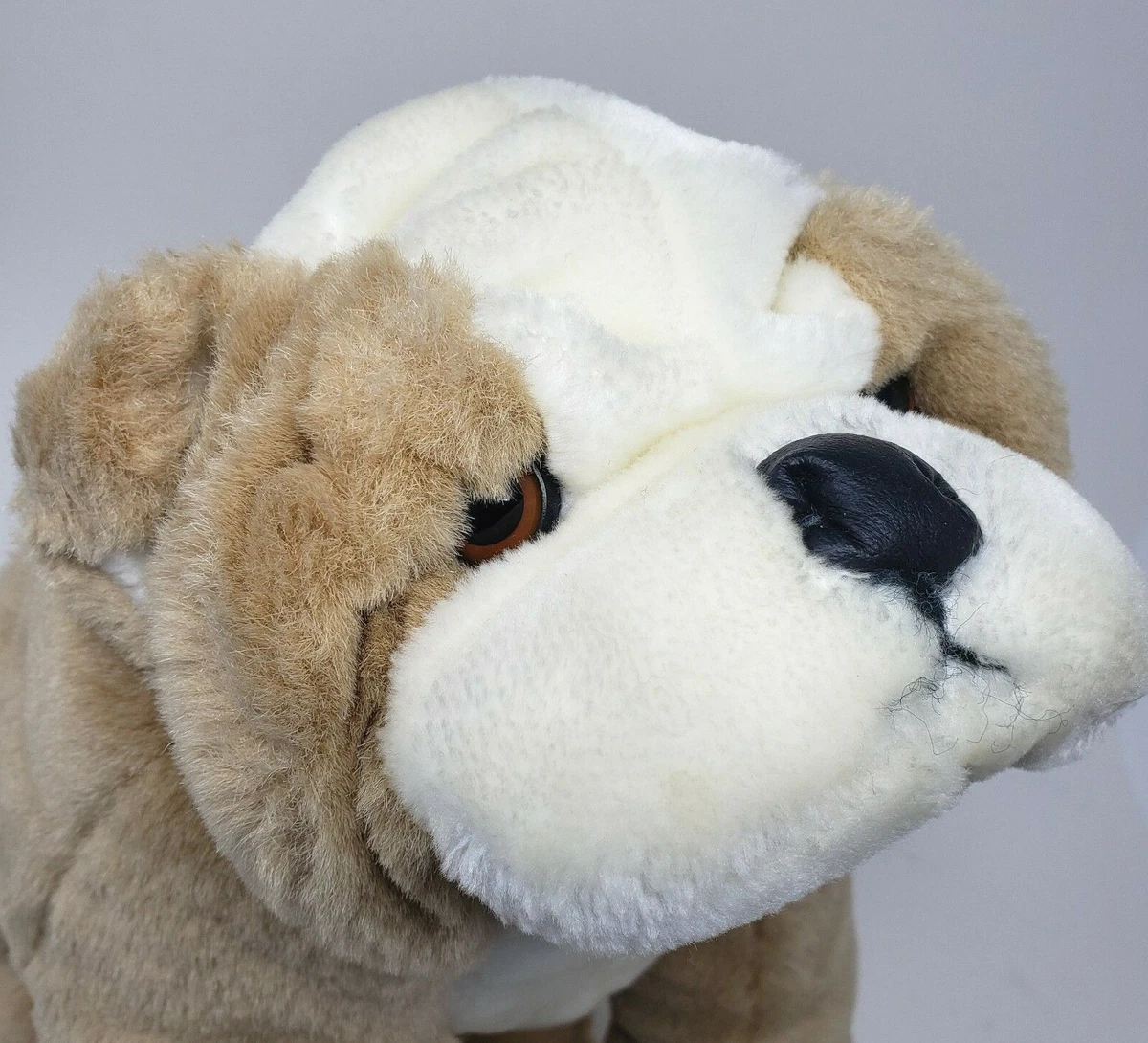 VINTAGE TY 1990 WINSTON BROWN PUPPY DOG BULLDOG STUFFED ANIMAL