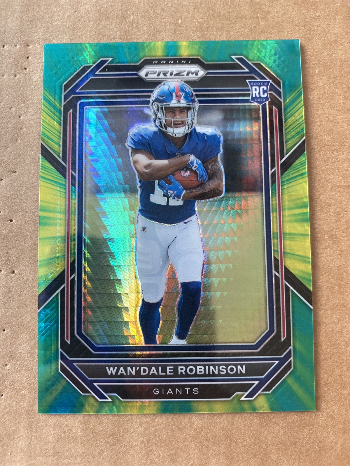 2022 Panini Prizm Wan'dale Robinson Green Hyper Prizm /175 RC #315 Giants